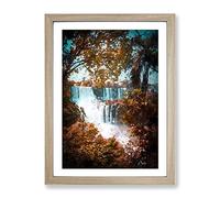 Iguazu Falls National Park In Argentina Modern Framed Print | A3 Oak Framed Wall Art | Ready to Hang | Modern Nature Picture | Living Room Bedroom Lounge Office