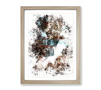 Iguazu Falls National Park In Argentina Watercolour Modern Framed Print | A3 Oak Framed Wall Art | Ready to Hang | Modern Historical Picture | Living Room Bedroom Lounge Office