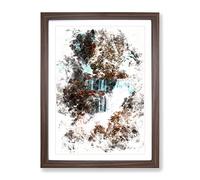 Iguazu Falls National Park In Argentina Watercolour Modern Framed Print | A3 Walnut Framed Wall Art | Ready to Hang | Modern Historical Picture | Living Room Bedroom Lounge Office