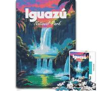 Iguazu National Park Waterfall Poster Jigsaw Puzzle for Adults, 1000 Pieces | Adult Puzzle - clear printed details for easier visual matching over several sessions.