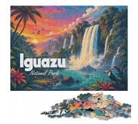 Iguazu National Park Waterfall Poster Wooden Jigsaw for Adults | Jigsaw Puzzle - image-based sorting for steady puzzle progress at home.