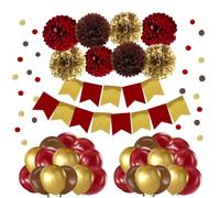 IGUO Paper Flowers & Balloons Decorations for Harry Potter Themed Party | Includes paper flowers and balloons,Wizard Magic Party Decor Supplies