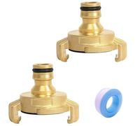 iguTrail Garden Hose Quick Coupling Set, 1/2 Inch Brass Claw Coupling, 2 Pieces Plug-In Coupling Adapter, Gold