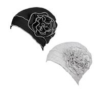 IGXX 2-Pack Cotton Chemo Caps for Women, Thin Breathable Headwear for Hair Loss, Elastic Head Cover for Thinning Hair, Post-Op Headscarf After Chemotherapy