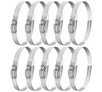 IGXX 50-70mm Hose Clips Adjustable,10 Pcs Jubilee Clips Adjustable,Stainless Steel Hose Clamps,Worm Drive Hose Clips for Vent Pipe Drain Pipe Exhaust Pipe Water Pipe (Sliver)