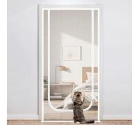 IGXX Cat Screen Door with Double-Sided Zip, Pet Mesh Screen Fits Door Size 80cm x 200cm, Mesh Door Netting for Cats Dogs Mosquitos, Suitable for Living Room Bedroom Kitchen Patio Corridor