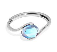 IGXX Moonstone Ring for Women - Adjustable Opal Mood Ring in Silver Copper, Vintage Moonstone Jewellery, Romantic Gift for Her