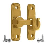 IGXX Sliding Barn Door Lock, Right Angle Snap Door Latch, 90° Lock Bolt Hardware for Bathroom, Bedroom, Cabinet, Brass Finish
