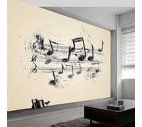 igyhuij Musical Note Photo Wallpaper Non-Woven 3D Effect Panoramic Wall Mural 450x315 cm - Modern Music Theme Murals for Bedroom, Living Room, Home Decor Wall Art Backdrop Poster m110