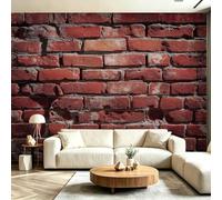 igyhuij Non-Woven Photo Wallpaper Red Brick Wall 3D Effect Panoramic Wall Mural 350x256 cm - Modern Shabby Style Murals for Bedroom, Living Room, Home Decor Wall Art Wallpaper Poster m1111