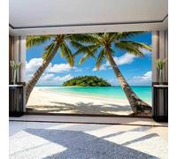 igyhuij Non-Woven Photo Wallpaper Sea View 3D Effect Panoramic Wall Mural 366x254 cm Modern Hawaii Beach Murals for Bedroom Living Room Home Decor Wall Art Wallpaper Poster m2310