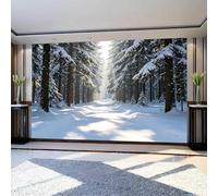 igyhuij Non-Woven Photo Wallpaper Snow Scene 3D Effect Panoramic Wall Mural 366x254 cm Modern Winter Woods Murals for Bedroom Living Room Home Decor Wall Art Wallpaper Poster m2255