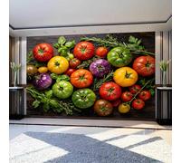 igyhuij Non-Woven Photo Wallpaper Vegetables 3D Effect Panoramic Wall Mural 375x250 cm Modern Tomatoes Murals for Bedroom Living Room Home Decor Wall Art Wallpaper Poster m1937