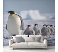 igyhuij Penguin Photo Wallpaper Non-Woven 3D Effect Panoramic Wall Mural 400x280 cm - Modern Penguin Murals for Bedroom, Living Room, Home Decor Wall Art Backdrop Poster m829