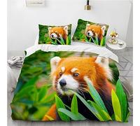 igyhuij Single Duvet Cover Set Red Panda Patterned 3D Printed Bedding Soft Microfibe Bedding Sets Red Panda Quilt Cover 135x200 cm and 2 pillow covers 50x75 cm