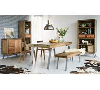 IH Design Aaron Wood & Metal Large Dining Table - 180CM X 90CM X 76CM (LXDXH) - Wooden - Dining Table