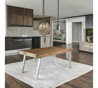 IH Design Aaron Wood & Metal Medium Dining Table 1.5m - Wood - 150CM X 90CM X 76CM (LXDXH) - Dining Table