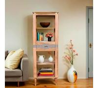 IH Design Alicia Acacia Wood 1 Drawers Slim Bookcase in Grey IH Design Grey