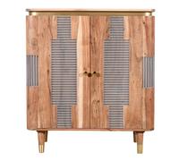 IH Design Alicia Acacia Wood 2 Doors Sideboard in Grey IH Design Grey