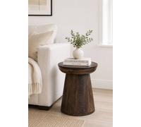 IH Design Bathwick Natural Solid Dark Mango Wood Side Table in Brown IH Design Brown