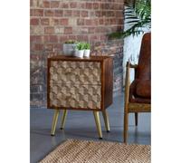 IH Design Camille Retro 2 Drawer Side Table - 45CM X 40CM X 60CM (LXDXH) - Wood - 1