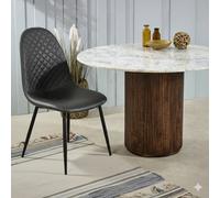 IH Design Corona Leather Steel Legs Dining Chairs (Set of 4) in Grey IH Design Grey