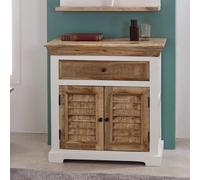 IH Design Curley Solid Mango Wood Small Sideboard White IH Design White