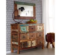 IH Design Dahila Reclaimed Boat 9 Drawer Chest - Wood - 9 - 120CM X 40CM X 90CM (LXDXH)
