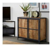 IH Design Durin Vintage Up cycled Industrial Wood Small Sideboard - Metal - 1