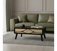 IH Design Dusk Mango Wood Coffee table with Storage - 1 - Mango Wood & Engineering wood - Tan