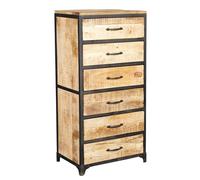 IH Design Franciscan Upcycled Industrial Vintage Mintis Tall Chest of Drawers in Brown IH Design Brown