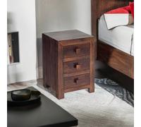 IH Design Mary Mango Wood 3 Drawer Bedside Table - Wood - 1 - 42X40X62CM WXDXH