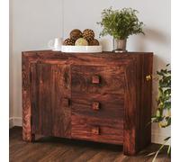 IH Design Mary Mango Wood Sideboard 3 Drawers 1 Door - Wood - 1
