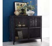 IH Design Moana Dark Metal 2 Door Small Sideboard in Black IH Design Black