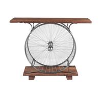 IH Design Natural Reclaimed Wood & Metal Console Table Wheel IH Design Natural