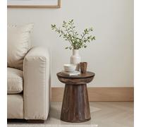 IH Design Natural Solid Dark Mango Wood Side Table in Brown IH Design Brown