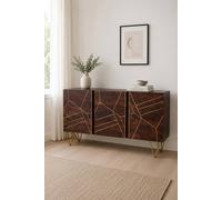 IH Design Silchester Dark Mango Extra Large Sideboard With Doors Drawers in Brown IH Design Brown