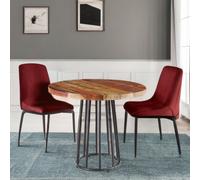 IH Design Ted Reclaimed Boat Round Dining Table in Brown IH Design Brown