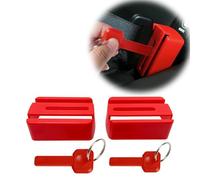 Ihaapsi Buckle Guard - Prevents Children from Unbuckling While Driving; Includes Free Keys (2 Pack) (Red)