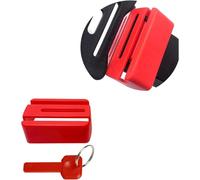 Ihaapsi Car Belt Lock Buckle Guard Prevent Children And kids Opening The Seatbelt Securing the car seat Beltlock Send Keychainn (Red)