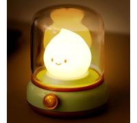 IHALO Cute Chibi Flame Lamp, Anime Cozy Lights, Retro Rechargeable Night Light, 2 Modes Dimmable Warm Night Lamp with Timer, Room Decor, Desk Accessories, Camping, Party, Birthday Gifts for Baby