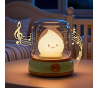 IHALO Cute Paraffin Night Light with White Noise Machine, 5 Relaxing Sounds, 2 Adjustable Brightness Modes, Rechargeable Night Light Children and Adults, Bedside Lamp, Camping
