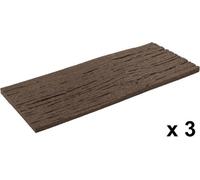 Ihana Garden Stepping Stone Wood Effect Railway Sleeper Eco Friendly Recycled Rubber (Brown Pack Of 3)