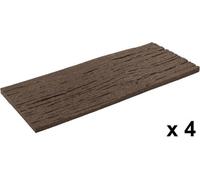 Ihana Garden Stepping Stone Wood Effect Railway Sleeper Eco Friendly Recycled Rubber (Brown Pack Of 4)