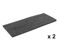 Ihana Garden Stepping Stone Wood Effect Railway Sleeper Eco Friendly Recycled Rubber (Grey Pack Of 2)