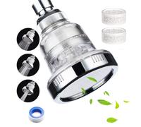 IHAO 2 in 1 Vitamin C Filtered Fixed Shower Head High Pressure Purifying Hard Water Softener Chlorine Flouride Filter Multi Modes Changeable Showerhead Fresh Dry Skin & Hair Loss