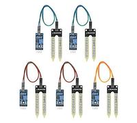 iHaospace 5 pcs Soil Hygrometer Humidity Detection Module Kit for Arduino Raspberry Pi, 10PIN Female to Female Jump Cales Automatic Watering System
