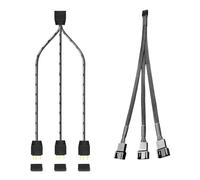 iHaospace ARGB Splitter Cable 5V 3Pin 1 to 4 ARGB Hub ARGB Extension Cable for Computer Chassis, Addressable RGB LED Sync Cable 33CM, Y-Shaped ARGB Cable