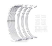 iHaospace Sleeved Cable Kit for PC/GPU/CPU, PSU Cable Extension, PC Power Supply Extension Cables with Cable Combs, 24PIN1 + 8(6+2) PIN2 + 8(4+4) PIN*1 Cable Management - 30CM Fully White