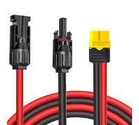 iHaospace Solar Panel Connector to XT60 Extension Cable Charging 12AWG 0.6m/1.5m/3.5m/5m for Ecoflow DELTA River Anker Solix Solar Panel to Protable Power Station (0.6M)